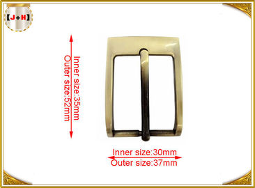 Gold Custom Metal Pin Belt Buckle / Mens Fashion Belt Buckles