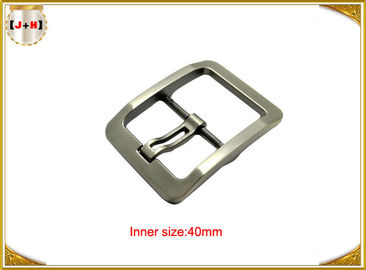 Silver Plated Zinc Alloy Pin Metal Belt Buckle For Men / coat Belt Buckle Replacement
