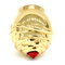Custom Luxury Gold color Zamak Metal Perfume Bottle Caps With Red Stone