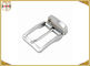Silver Plated Metal Belt Buckle With Reversible Clip 35mm Environmentally Friendly
