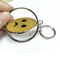 Smiling Face Custom Logo Keychains Yellow Circle With Eco-friendly Metal