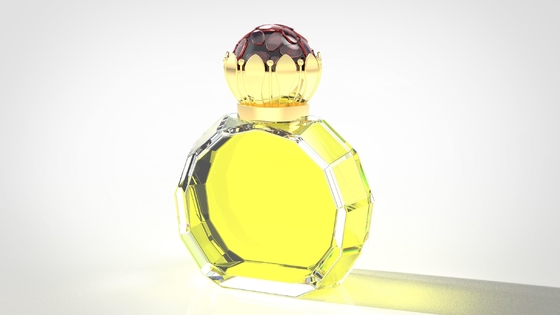 Custom Zamak Perfume Caps Simple Shinny Gold Color With Engrave Logo