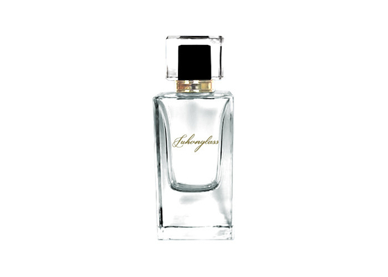 Glass Perfume Bottle 50ml Thick Square Perfume Bottle, High-End Bayonet Press Spray Bottle, Empty Cosmetic Bottle