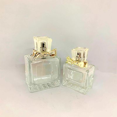 50ml 100ml Exquisite Perfume Bottle Glass Bottle Alloy Bow Spray Empty Bottle Matching Factory Customization