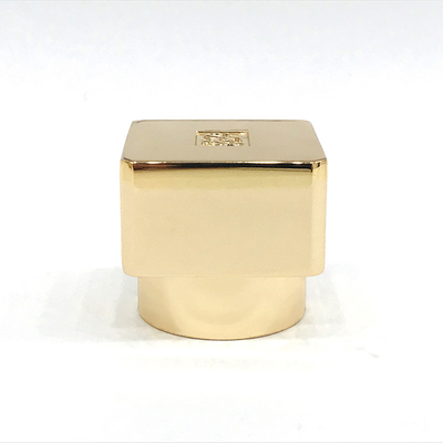 Classic Zinc Alloy Gold Cube Shape Metal Zamac Perfume Bottle Cap