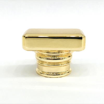 Classic Zinc Alloy Gold Rectangle Shape Metal Zamac Perfume Bottle Cap