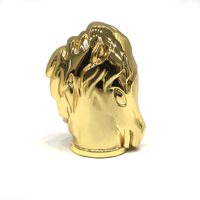 Classic Zinc Alloy Gold Color Horse Shape Metal Zamac Perfume Bottle Cap