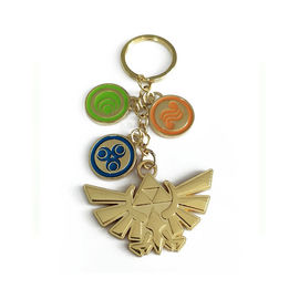 Kids Gold Customised Key Chains Zinc Alloy Oem Design Colorful With Logo