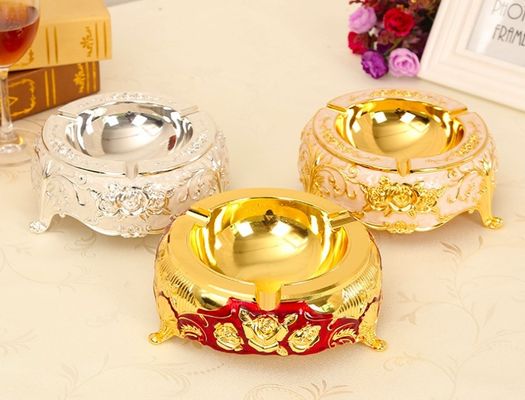 Thickness 5.0mm OEM Antique Plating Zinc Alloy Ashtray