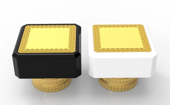 Buy Perfume Eco Friendly Square Bottle Cap Zinc Alloy Electroplating Process online manufacture