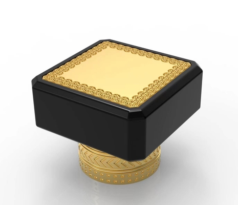 Buy Gold Plated High Aesthetics Square Bottle Cap Perfume OEM All Color Accepted online manufacture