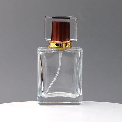 Buy Spot Square Transparent Glass Perfume Bottle Acrylic Cover Spray Press Travel Separate Bottle Cosmetics Sample Bottle online manufacture