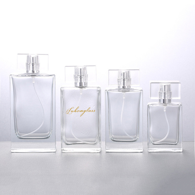 Buy 30ML50ML100ML Rectangular Perfume Bottle Cosmetics Bottle Screw Mouth Transparent Glass Empty Bottle Perfume Bottle online manufacture
