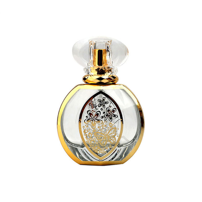 Buy 50ML Perfume Bottle Electroplated UV Carved Perfume Bottle High-Grade Perfume Spray Bottle Round Perfume Bottle online manufacture