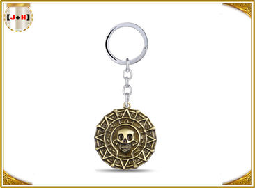 Buy Personalized Small Metal Key Chain Rings For Collections Gifts Skull Shaped Brass Plating online manufacture