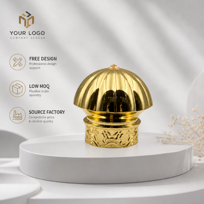 Buy Luxury Embossed Zamac Perfume Cap Gold Electroplated Crown Shape Zinc Alloy Perfume Bottle Lid Custom Logo Fragrance Packaging Cap Factory Wholesale online manufacture