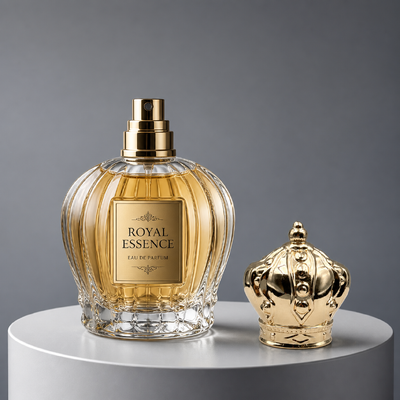 Buy Luxury Mirror Gloss Solid King Crown Zamac Perfume Cap Gold Plated Embossed Royal Pattern Fragrance Lid Zinc Alloy Metal Parfum Bottle Cover Custom Logo FEA15 For Dubai Oud Attar Perfume Bottle online manufacture