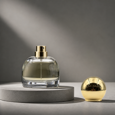 Buy Luxury Mirror Gloss Solid Smooth Sphere Zamac Perfume Cap Gold Plated Plain Round Ball Fragrance Lid Zinc Alloy Metal Parfum Bottle Cover Custom Logo FEA15 For Dubai Oud Attar Perfume Bottle online manufacture