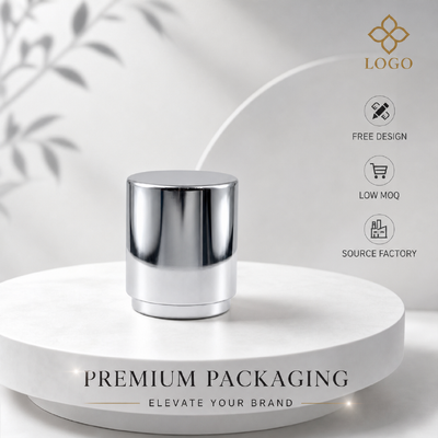 Buy Source Factory Two Layer Mirror Silver Zinc Alloy Perfume Cap Low MOQ Custom Round Metal Scent Cover JH5056 For Designer Perfume Glass Bottle Packaging online manufacture