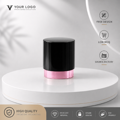 Buy Two-Tone Gloss Black Pink Zinc Alloy Cylinder Perfume Cap Custom Round Metal Fragrance Bottle Lid For Luxury Cosmetic Glass Perfume Bottle online manufacture