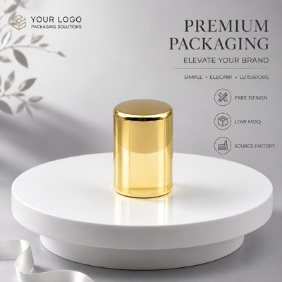 Buy Luxury Polished Gold Zinc Alloy Perfume Bottle Cap Custom Cylinder Metal Fragrance Cap For Cosmetic Glass Bottle online manufacture