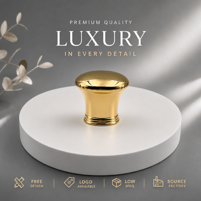 Buy Factory Custom Smooth Curved Waist Dome Mirror Gold Zinc Alloy Perfume Cap Multi Ring Base OEM ODM Custom Engraved Logo Zamac Perfume Lid For Luxury Glass Perfume Bottles Magnetic online manufacture