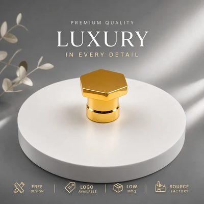 Buy Hot Selling Hexagon Shape Mirror Gold Zamac Perfume Cap Heavy Weight Zinc Alloy Perfume Bottle Cover Custom Mold For Cosmetic Perfume Packaging online manufacture
