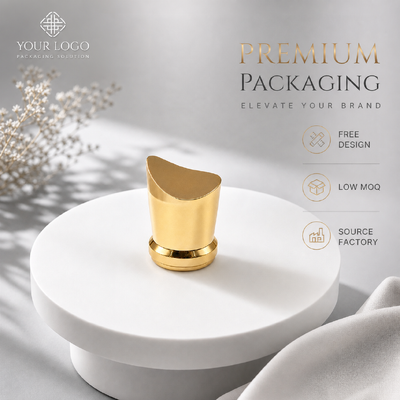 Buy Factory Wholesale Curved Crescent Top Zinc Alloy Perfume Cap Bright Gold Zamac Fragrance Bottle Lid Custom Logo OEM Metal Perfume Cover Magnetic Cap online manufacture