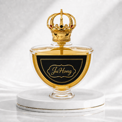 Buy Crown Shape Zamac Perfume Cap with Inlaid Red Rhinestone | Zinc Alloy Custom Fragrance Bottle Lid online manufacture