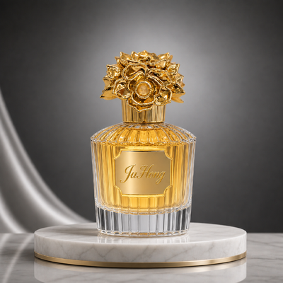 Buy 3D Rose Flower Zamac Perfume Cap | Gold Plated Zinc Alloy Fragrance Bottle Lid online manufacture