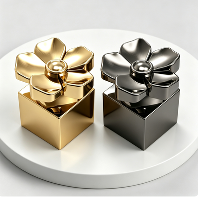 Buy Flower Shape Zinc Alloy Perfume Cap, Square Base Zamak Metal Lid for FEA15 Perfume Bottle online manufacture