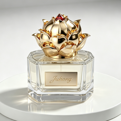 Buy Luxury Lotus Flower Zamac Perfume Cap online manufacture
