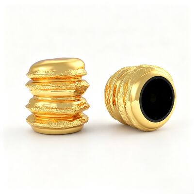 Buy FEA15 Zinc Alloy Macaron Perfume Cap Wavy Layered Textured Zamac Perfume Bottle Cover Custom Electroplated For Perfume Glass Bottle Zamac Perfume Cap Parfume Cap online manufacture