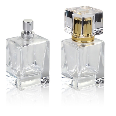 Buy Rectangle Unique Perfume Glass Bottle 30ml Frosted Transparent Luxury online manufacture
