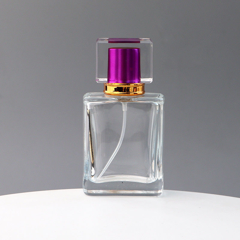 Spot Square Transparent Glass Perfume Bottle Acrylic Cover Spray Press  Travel Separate Bottle Cosmetics Sample Bottle