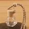 8ML Diamond Perfume Bottle, Car Perfume Bottle Pendant, Transparent Glass, Empty Bottle with wooden cap