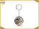 Retractable Detachable Metal Key Chain Ring With Metal Pendant Laser Engraved Logo