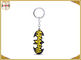 Personalised Black Metal Key Ring With Yellow Logo For Boys Gift Charm Batman
