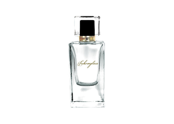 Glass Perfume Bottle 50ml Thick Square Perfume Bottle, High-End Bayonet Press Spray Bottle, Empty Cosmetic Bottle