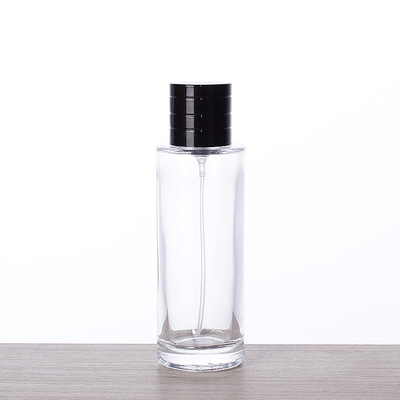 50ml Tall Cylindrical Glass Perfume Bottle Fine Spray Portable Cosmetics Bottle With Cap