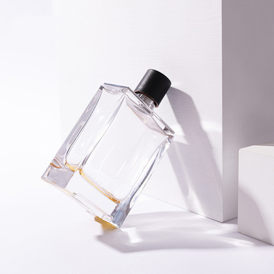 100ml Creative Perfume Bottle Glass Bottle with zamzk plastic cap Square Spray Empty Bottle Portable Cosmetics Bottle