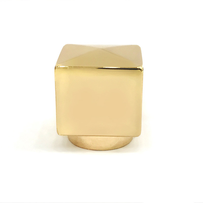 Creative Zinc Alloy Gold Cube Shape Metal Zamac Perfume Bottle Cap