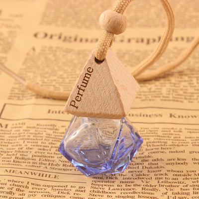 8ML Triangular Cap Rhombic Empty Bottle, Car Fragrance Bottle, Color Perfume Bottle, Color Glass Bottle with custom LOGO