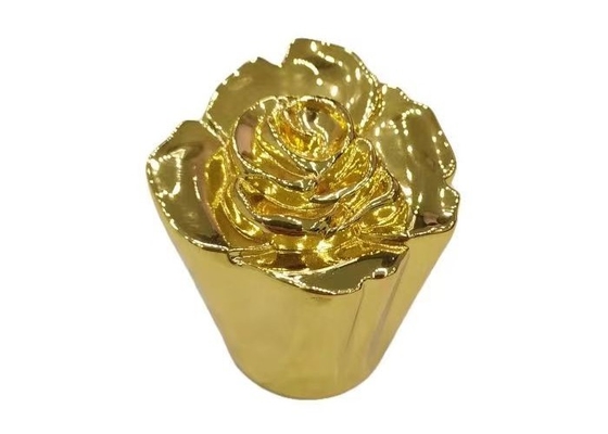 Romantic Rose-Shaped Perfume Bottle Cap Customized Flower Zinc Alloy Perfume Cap