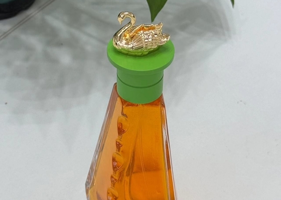 Colorful Swan Shaped Zamak Perfume Caps Luxury Metal Perfume Bottle Tops