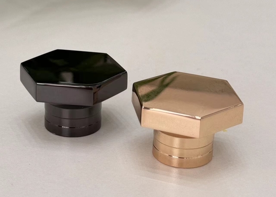 Zinc Alloy Hexagonal Shape Perfume Bottle Caps Customized Color And Logo