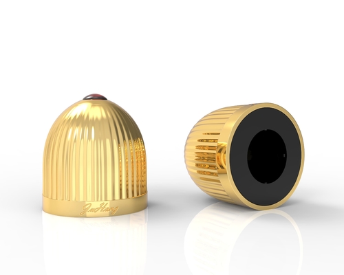 Zinc Alloy Crystal Zamak Perfume Caps In Gold Color For Durable And Elegant Fragrance Packaging