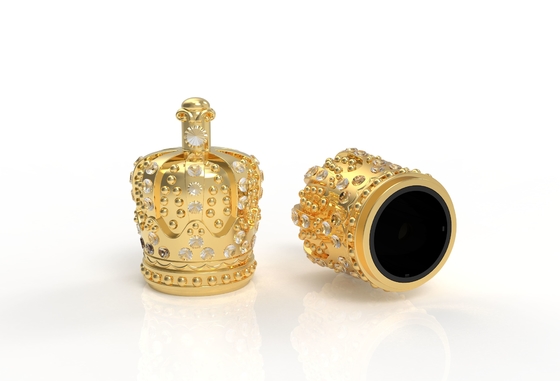 Customized Luxurious Diamond Crystal Zamak Perfume Caps For Your Own Brand Bottles