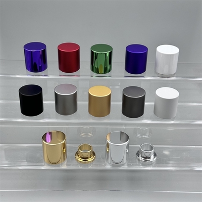 High End Cylinder Shaped Aluminum Metal Perfume Caps For Standard Fea 15 Bottle Necks