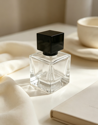 Premium Matte Black Zinc Alloy Perfume Cap with Square Design and Corrosion Resistance